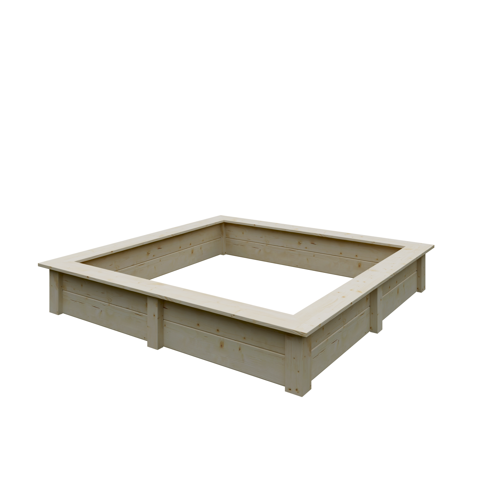 Sandkasten Fichtenholz naturfarben 150 x 24 x 150 cm