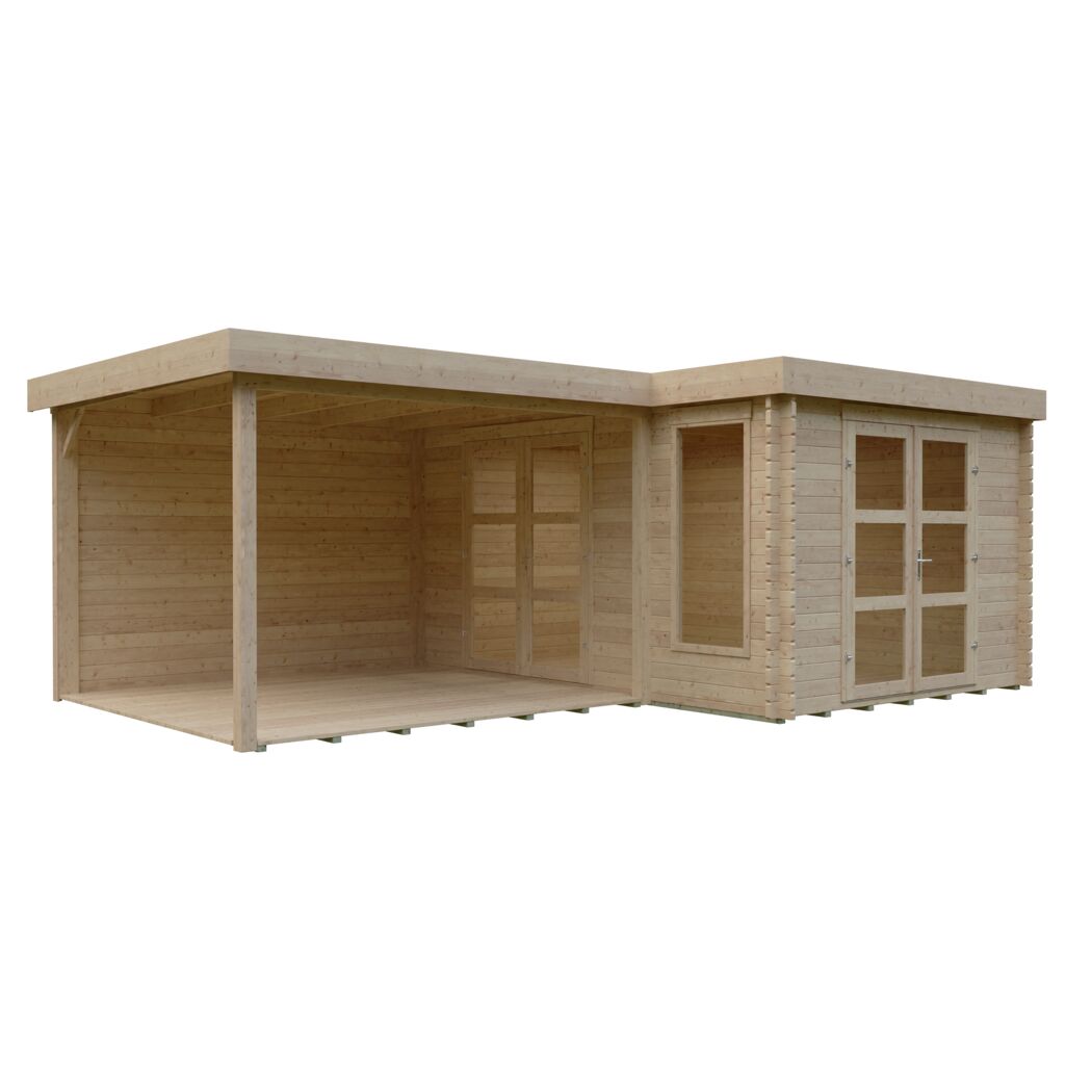 Gartenhaus 'Heidelberg' Fichtenholz naturfarben 630 x 430 cm