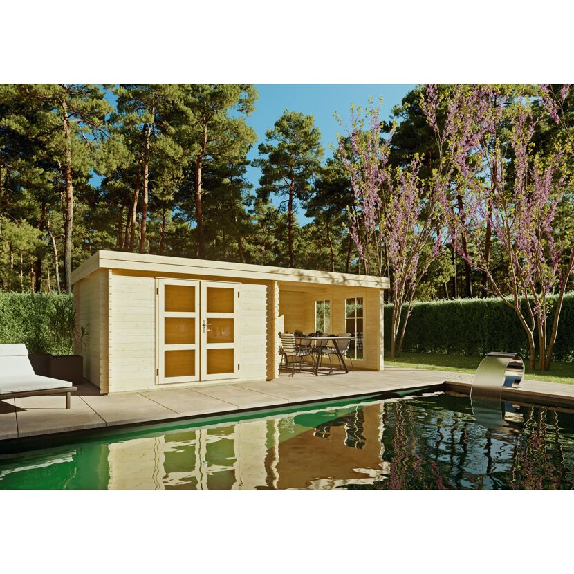 Gartenhaus 'Braunschweig' Fichtenholz naturfarben 600 x 300 cm