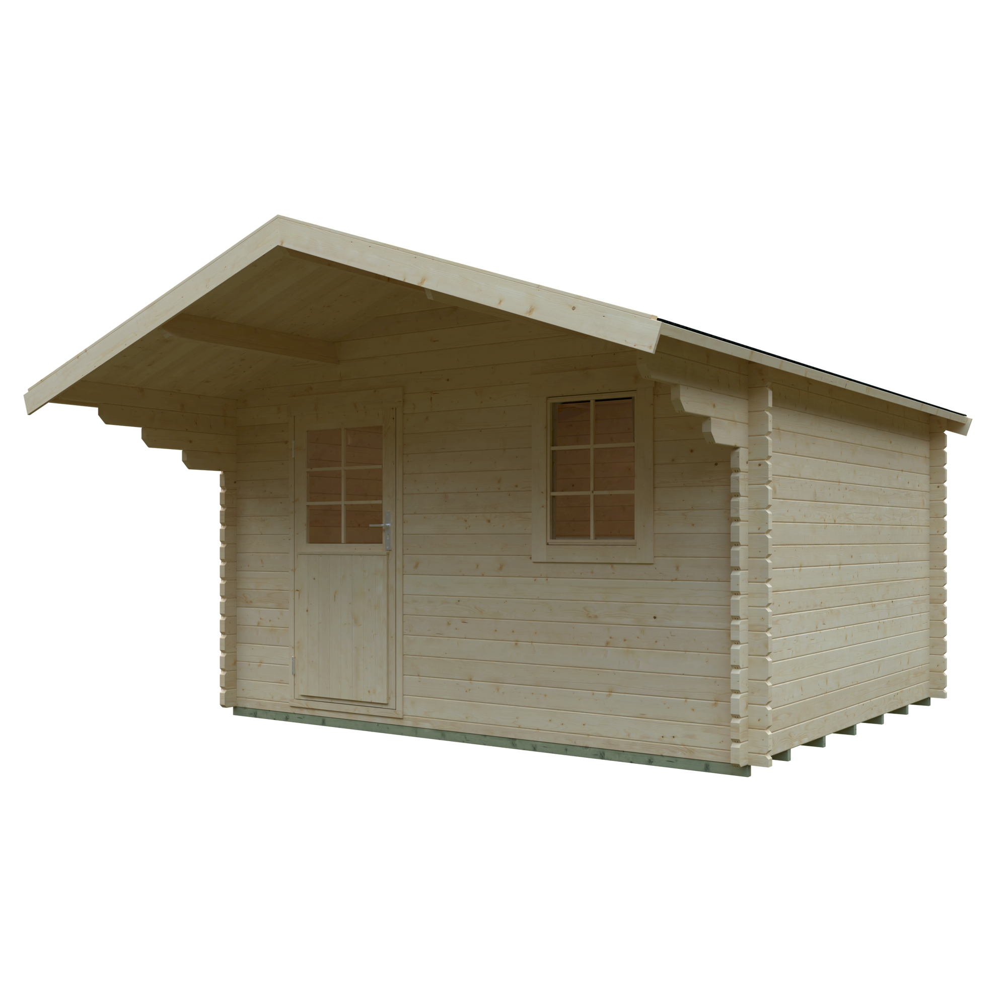 Gartenhaus 'Halle' Fichtenholz naturfarben 350 x 300 cm