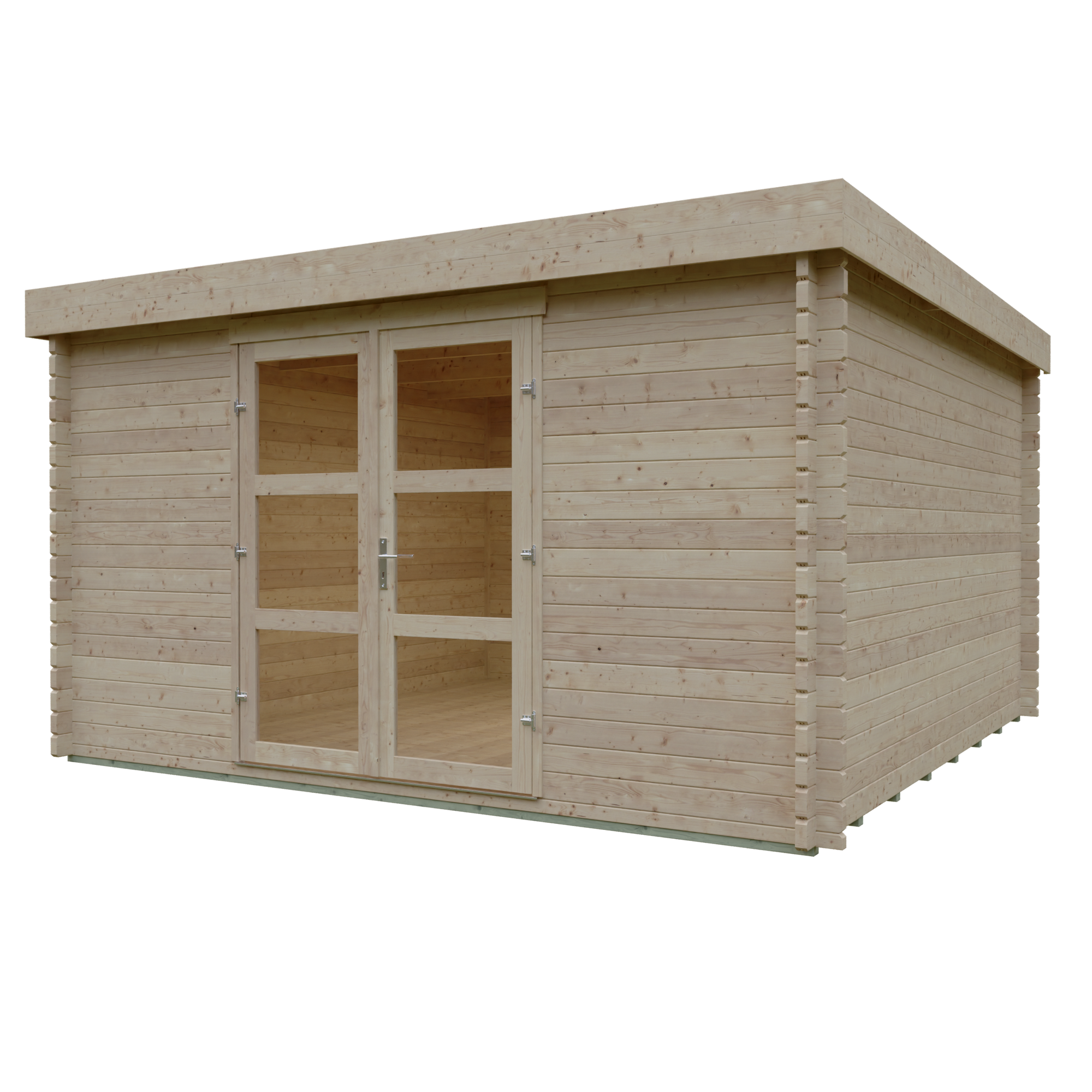 Gartenhaus 'Kiel' Fichtenholz naturfarben 400 x 400 cm