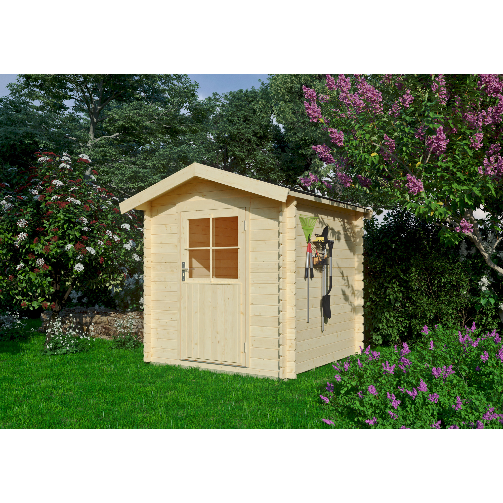Gartenhaus 'Bonn' Fichtenholz naturfarben 190 x 190 cm