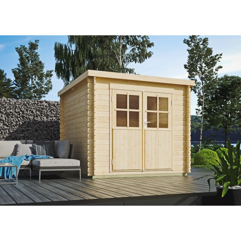 Gartenhaus 'Regensburg' Fichtenholz naturfarben 230 x 230 cm