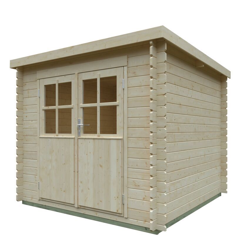 Gartenhaus 'Regensburg' Fichtenholz naturfarben 230 x 230 cm