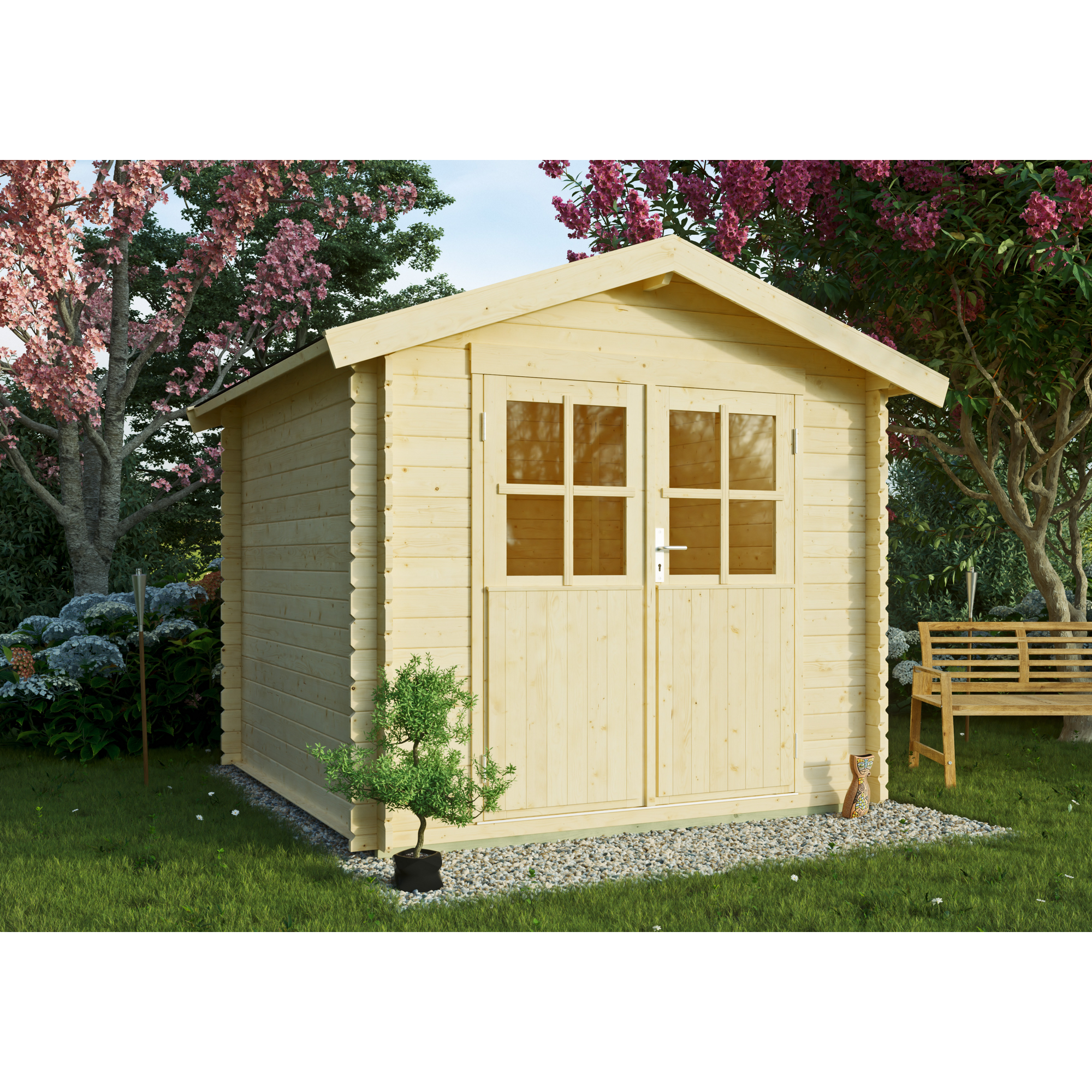 Gartenhaus 'Bremen' Fichtenholz naturfarben 230 x 230 cm