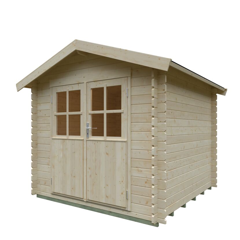 Gartenhaus 'Bremen' Fichtenholz naturfarben 230 x 230 cm