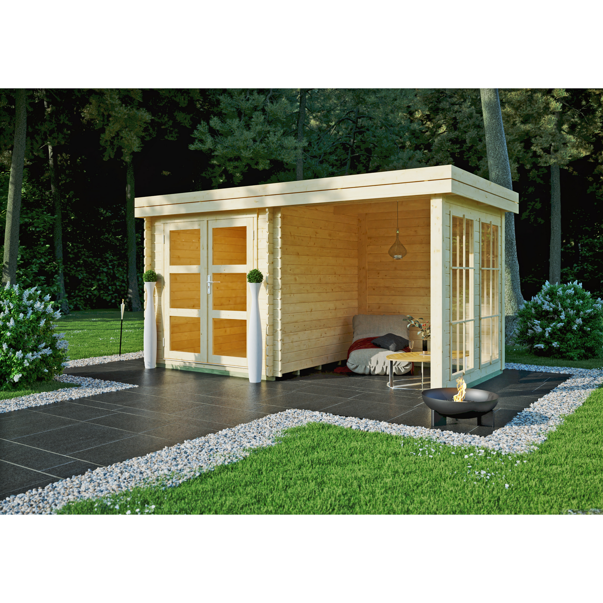 Gartenhaus 'Erfurt' Fichtenholz naturfarben 400 x 200 cm