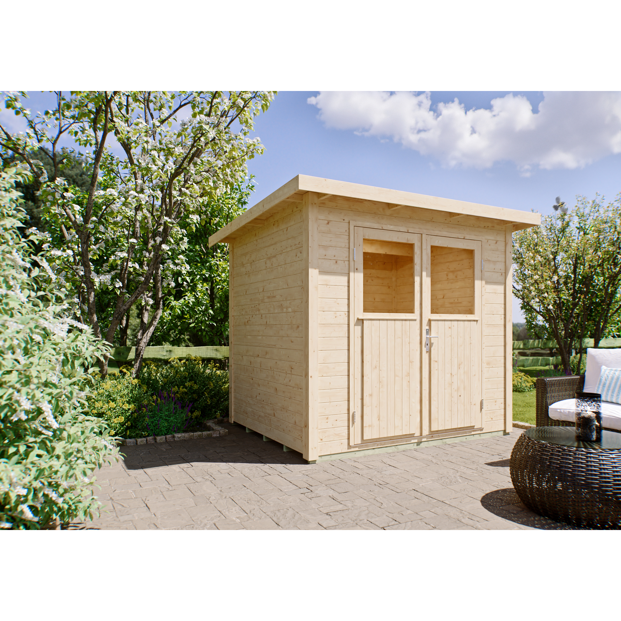 Gartenhaus 'Hannover' Fichtenholz naturfarben 250 x 200 cm