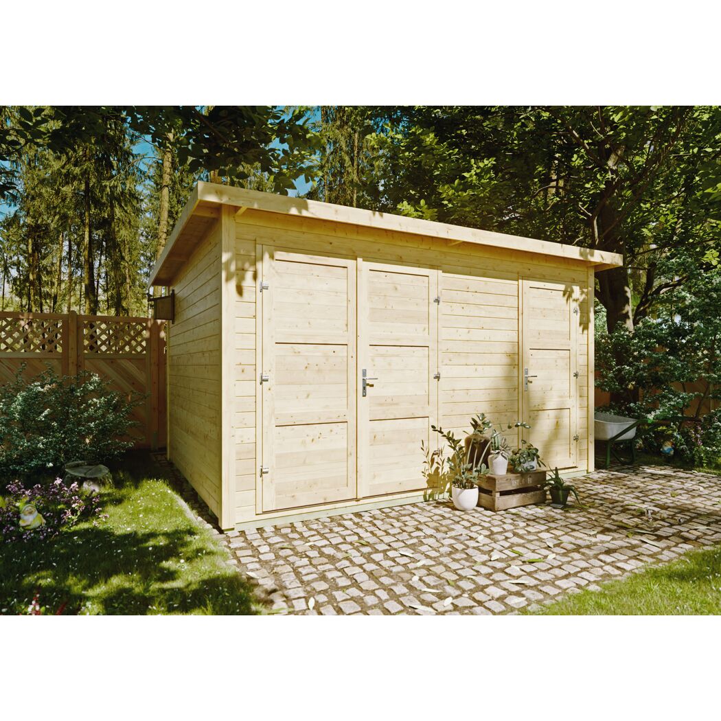 Gartenhaus 'Kassel' Fichtenholz naturfarben 400 x 300 cm