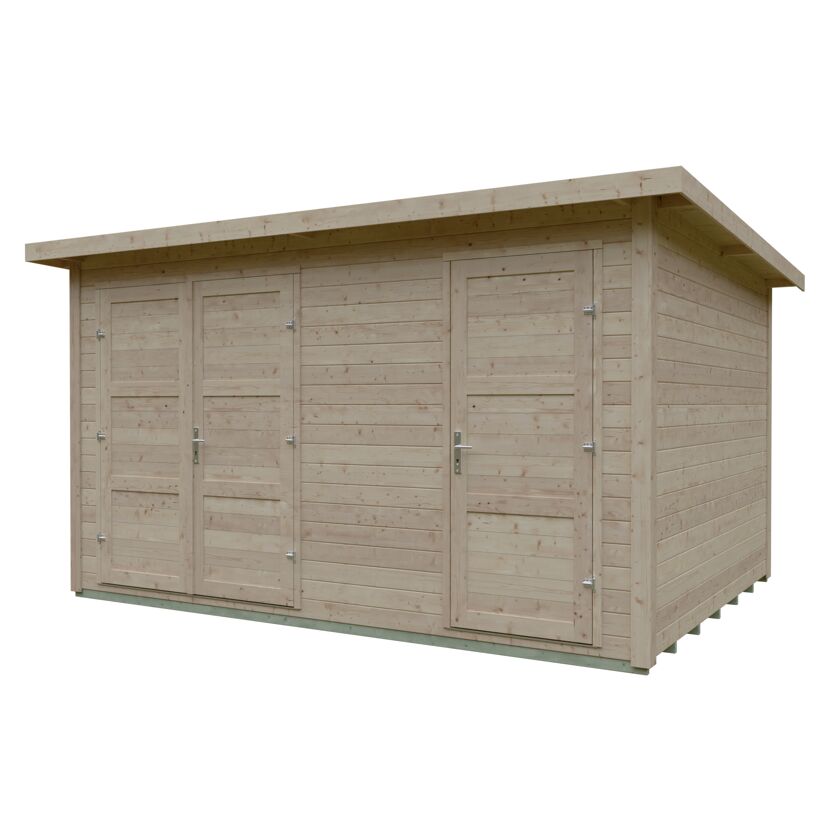 Gartenhaus 'Kassel' Fichtenholz naturfarben 400 x 300 cm