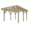 Einzel-Carport Fichtenholz naturfarben 344 x 500 cm