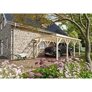 Einzel-Carport Fichtenholz naturfarben 344 x 650 cm