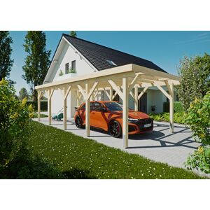 Einzel-Carport Fichtenholz naturfarben 344 x 850 cm
