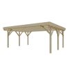 Doppel-Carport Fichtenholz naturfarben 600 x 500 cm