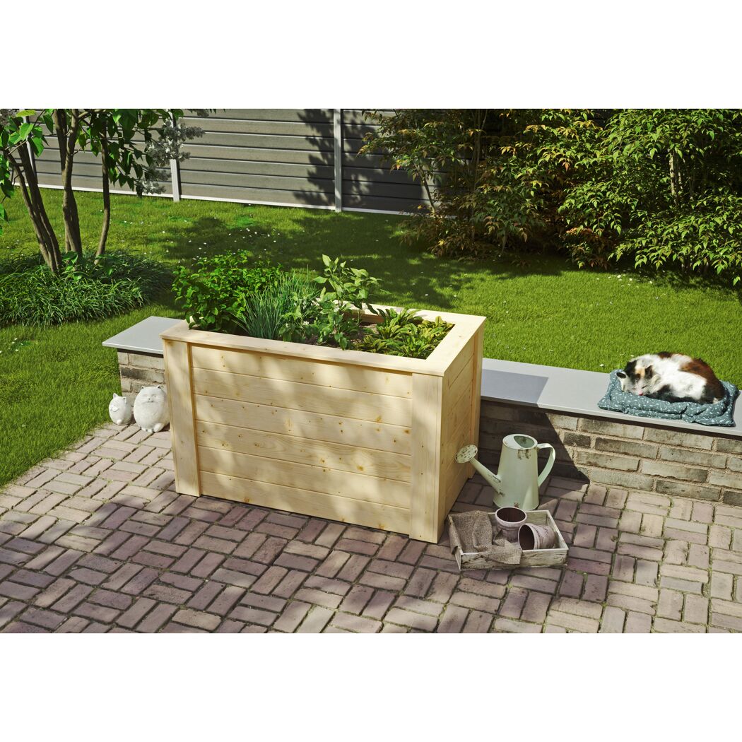 Hochbeet Fichtenholz naturfarben 115 x 70 x 65 cm