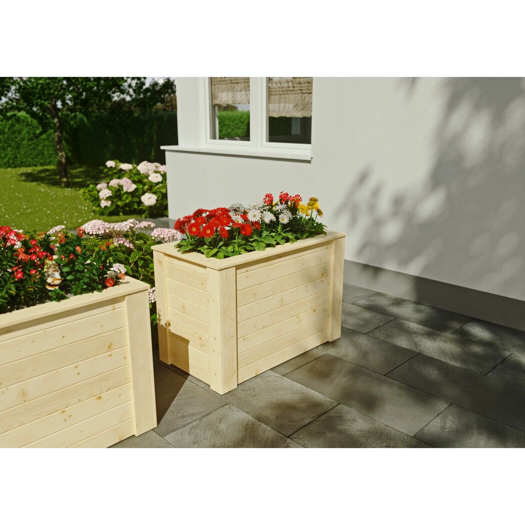 Hochbeet Fichtenholz naturfarben 104 x 70 x 59 cm