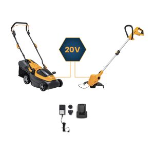 Akku-Rasenmäher 'Collector 136e' und Akku-Rasentrimmer 'GT 100e' im Set inkl. 2 Akkus