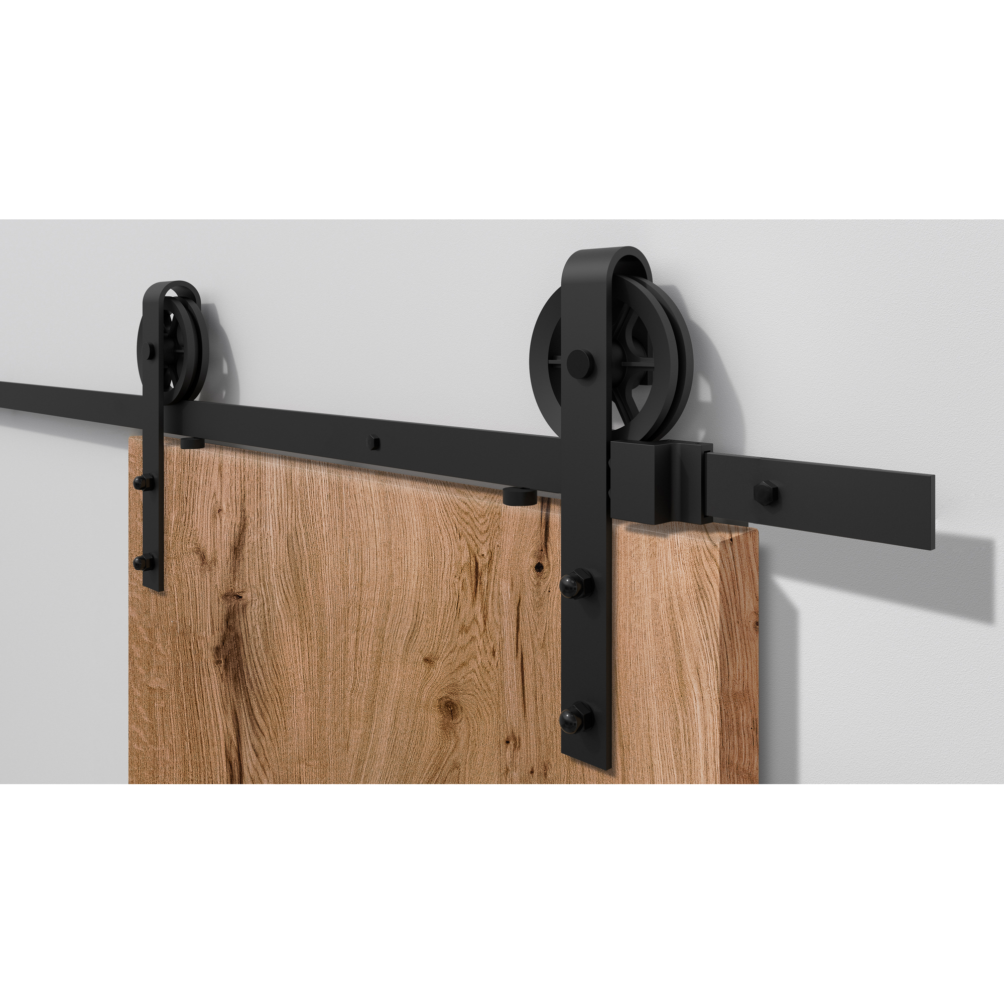 Schiebetürbeschlag 'Rust' Edelstahl schwarz matt 200 cm