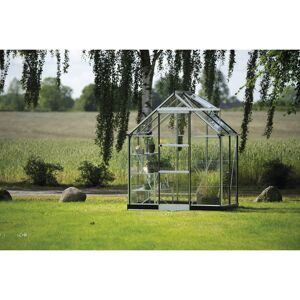 Gewächshaus 'ICON 6' 192,5 x 130,3 cm mit 3 mm Blankglas aluminiumfarben