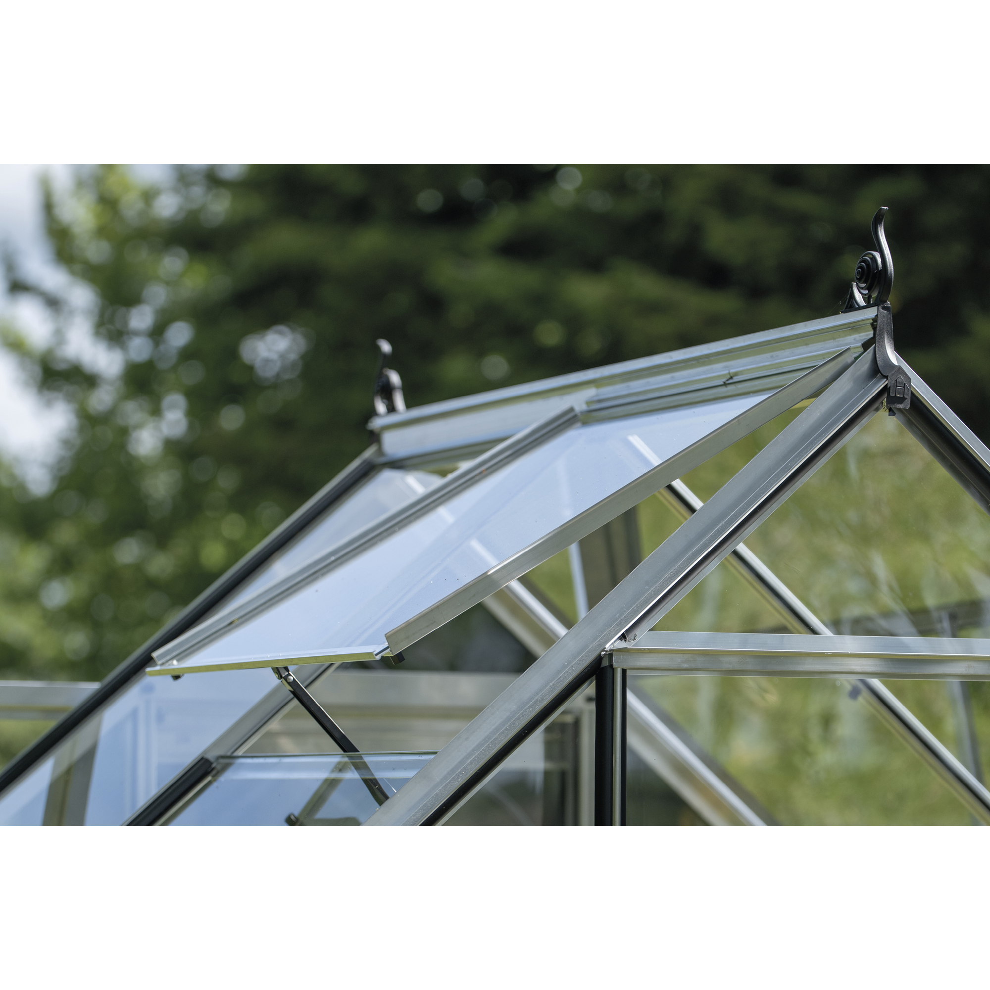 Gewächshaus 'ICON 6' 192,5 x 130,3 cm mit 3 mm Blankglas aluminiumfarben
