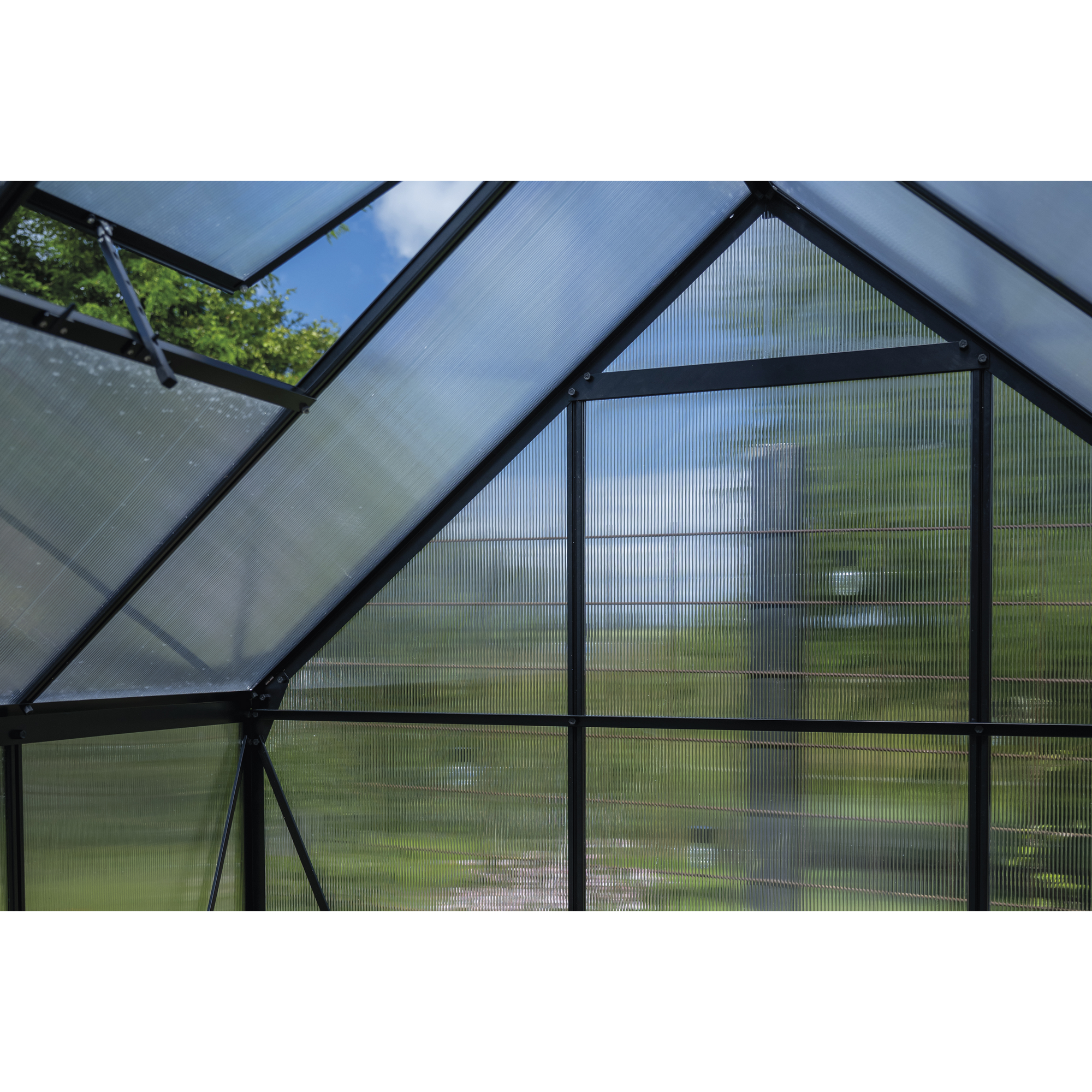 Halls Gewächshaus ‚ICON 6‘ 192,5 x 130,3 cm mit 4 mm Doppelstegplatten schwarz