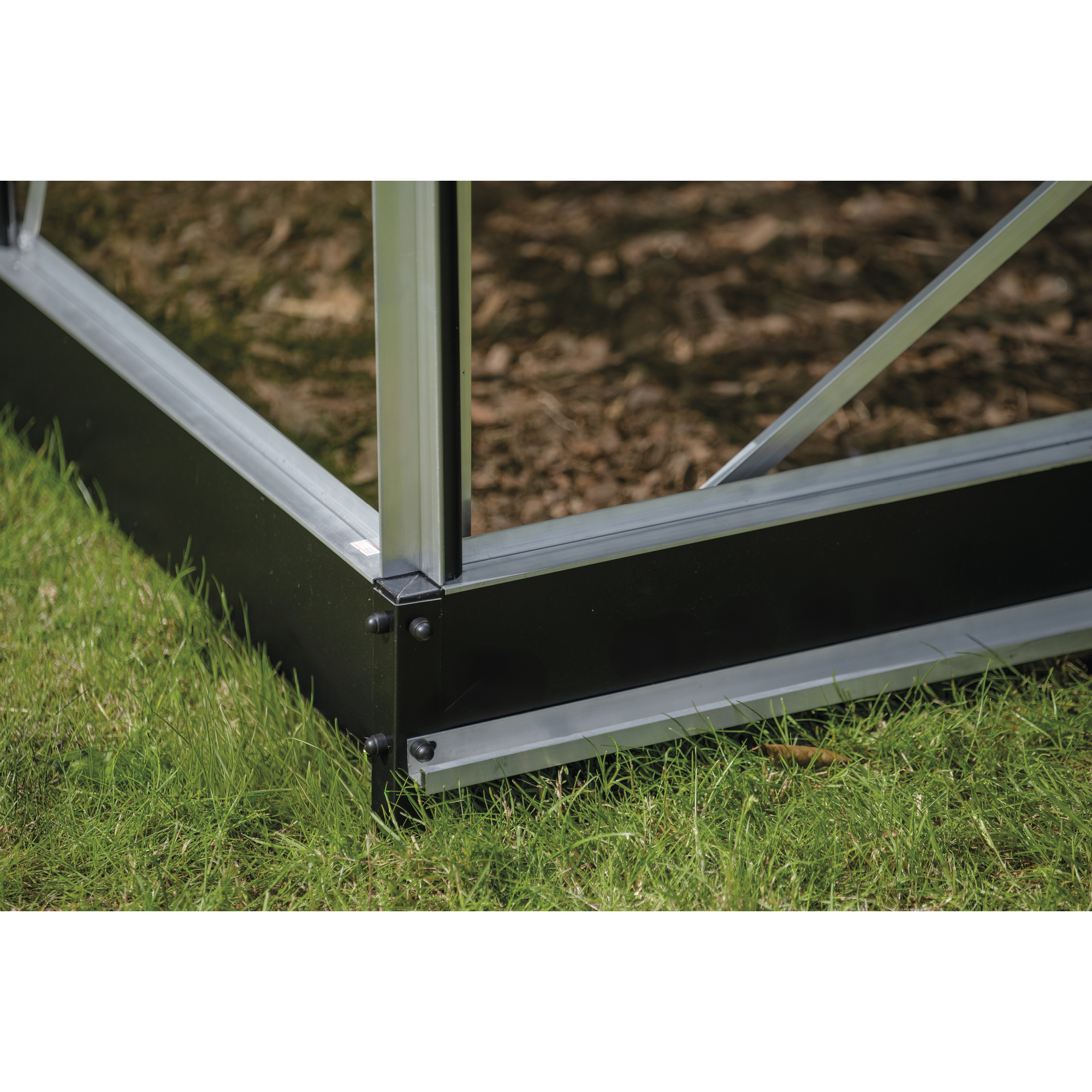 Gewächshaus 'ICON 6' 192,5 x 192,5 cm mit 3 mm Blankglas aluminiumfarben