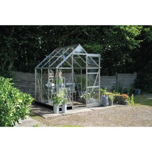 Gewächshaus 'ICON 6' 192,5 x 192,5 cm mit 3 mm Sicherheitsglas aluminiumfarben