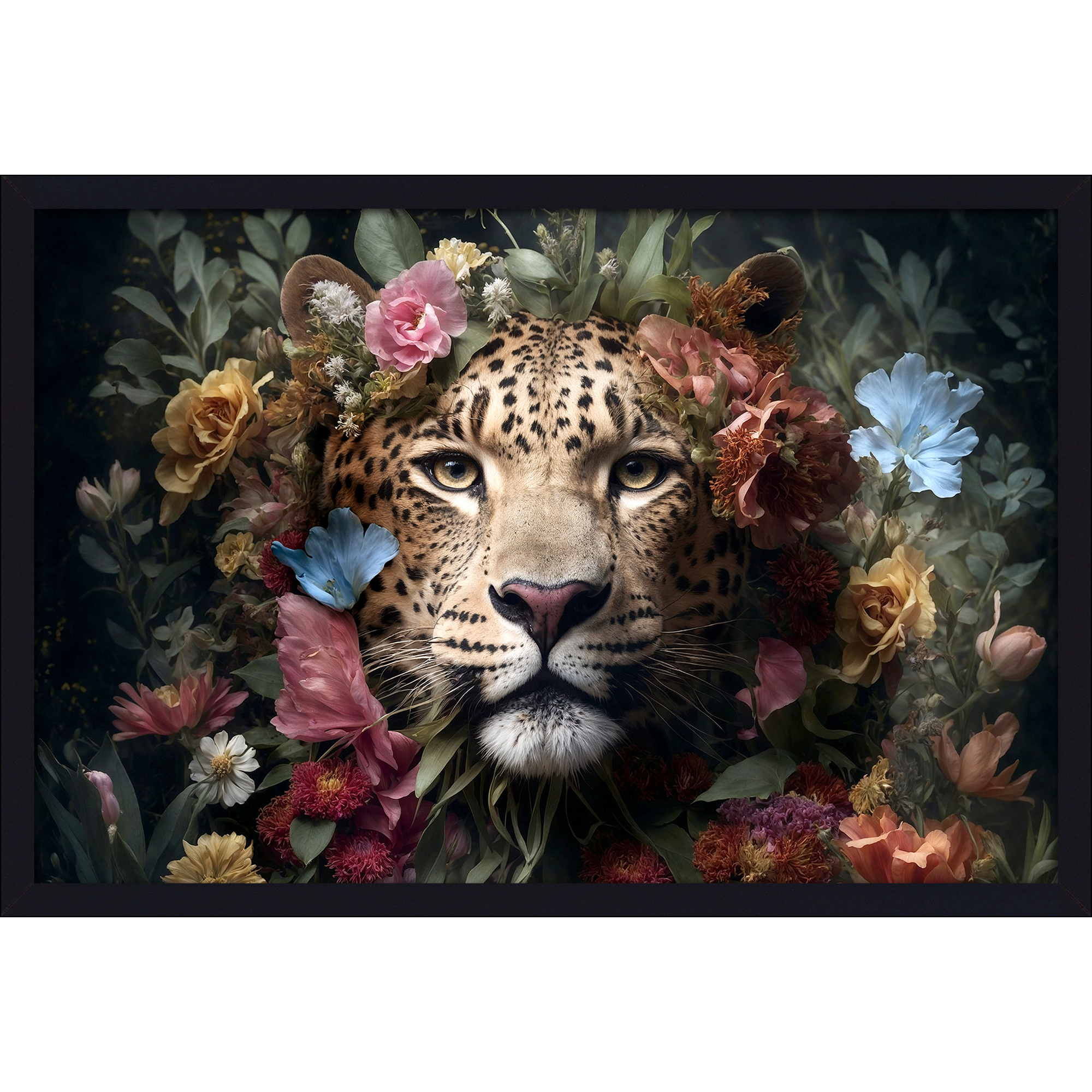Kunstdruck Framed-Art oversized 'Jaguar' 130 x 90 cm gerahmt