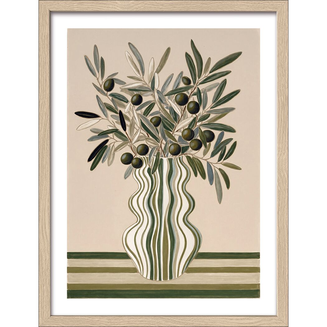 Kunstdruck Framed-Art Slim Scandic 'Vase Olives' 33 x 43 cm gerahmt