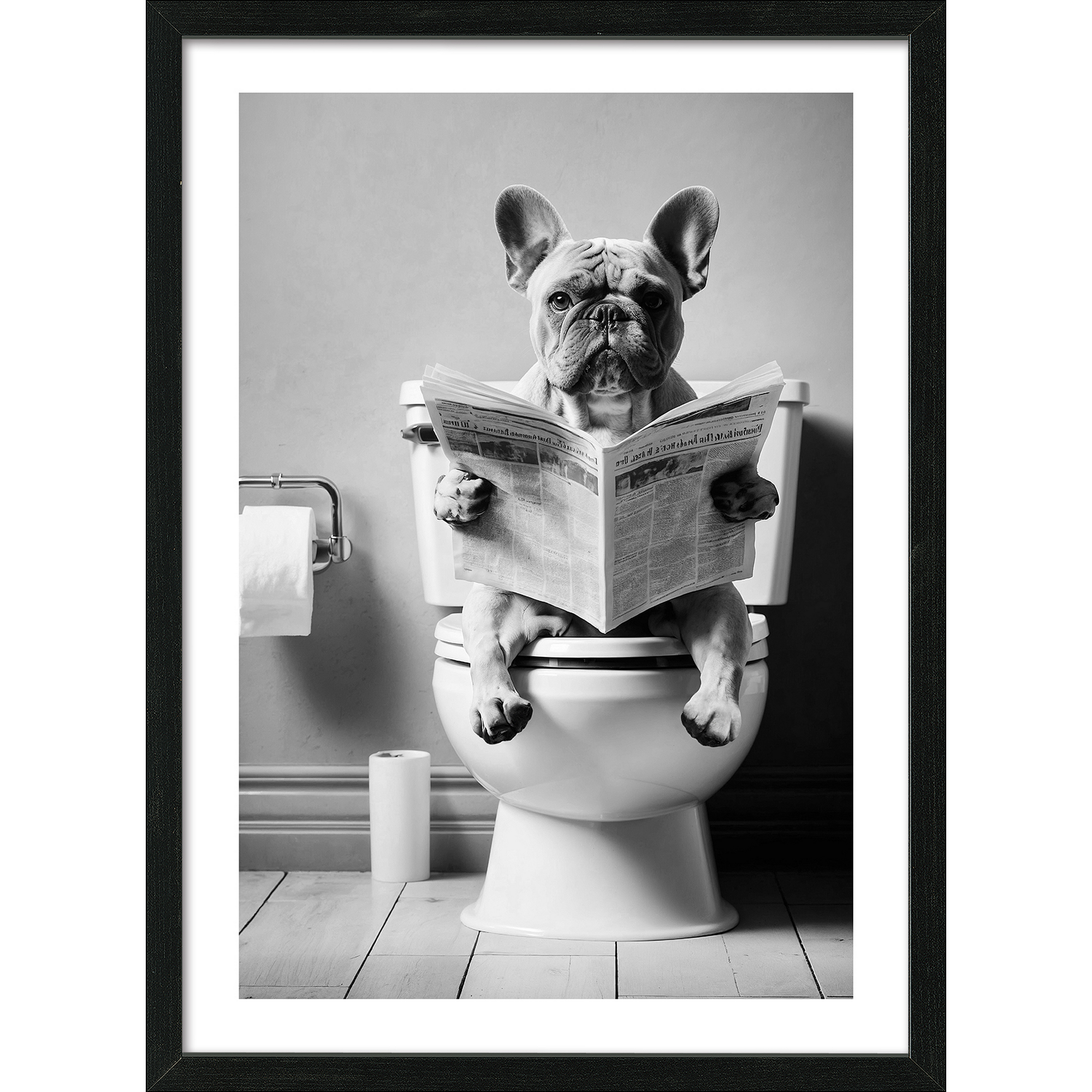 Kunstdruck Framed-Art Scandic Style 'Bulldogge' 53 x 73 cm gerahmt