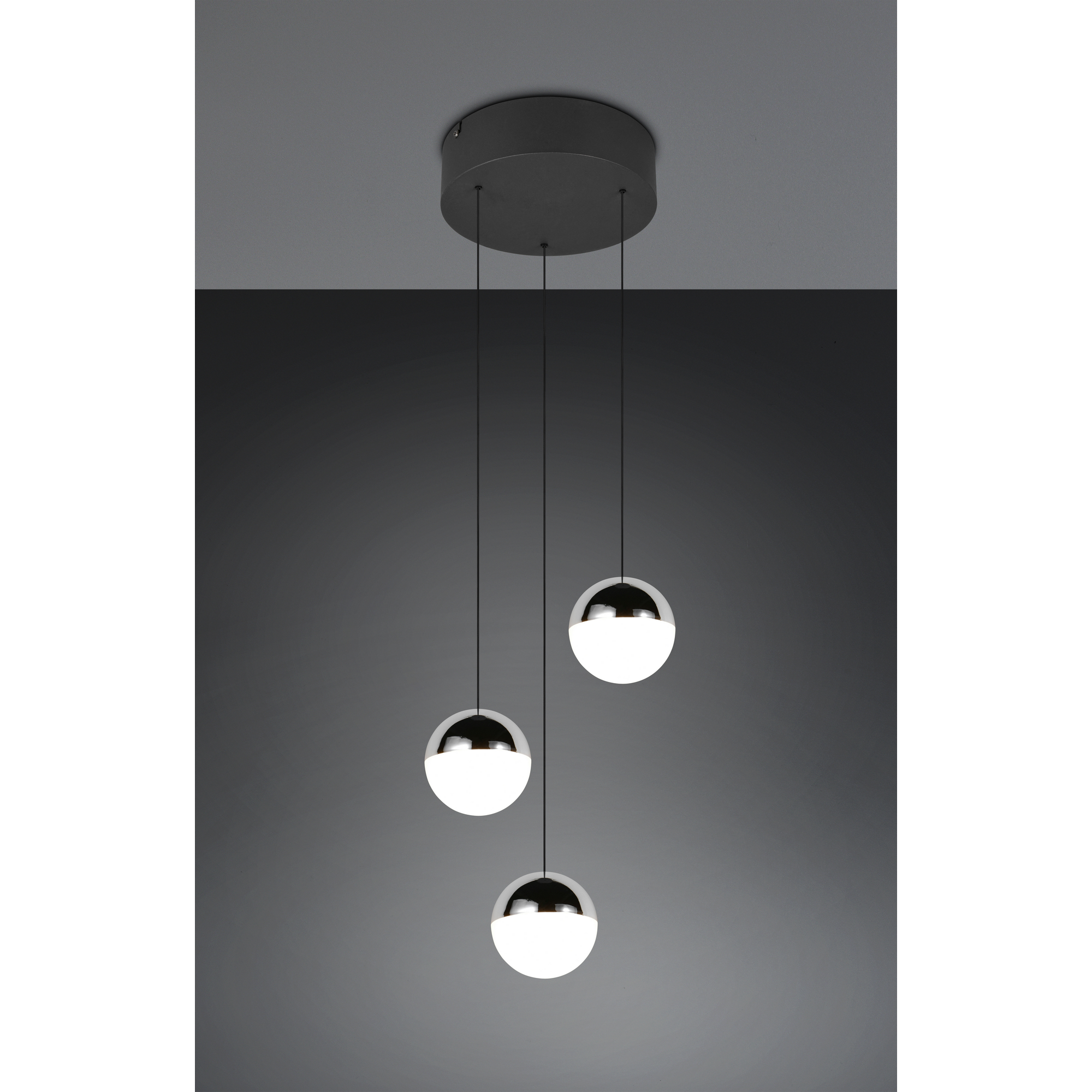 Pendelleuchte 'Senta' chromfarben Ø 25 cm