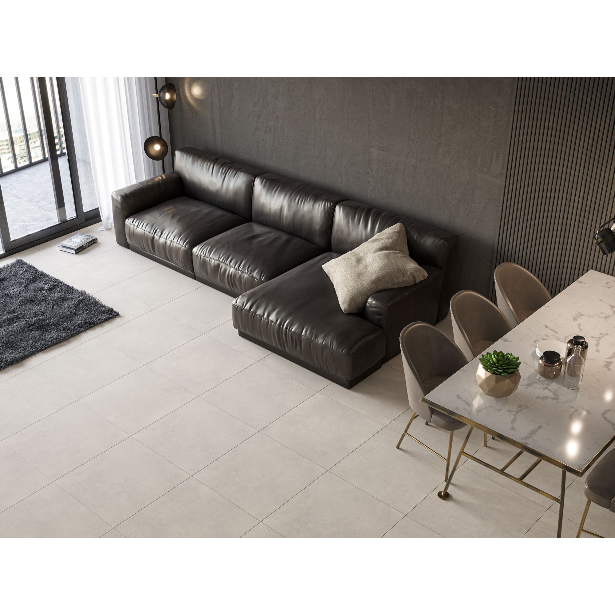 Bodenfliese 'Core' Feinsteinzeug hellgrau 60 x 60 x 0,82 cm