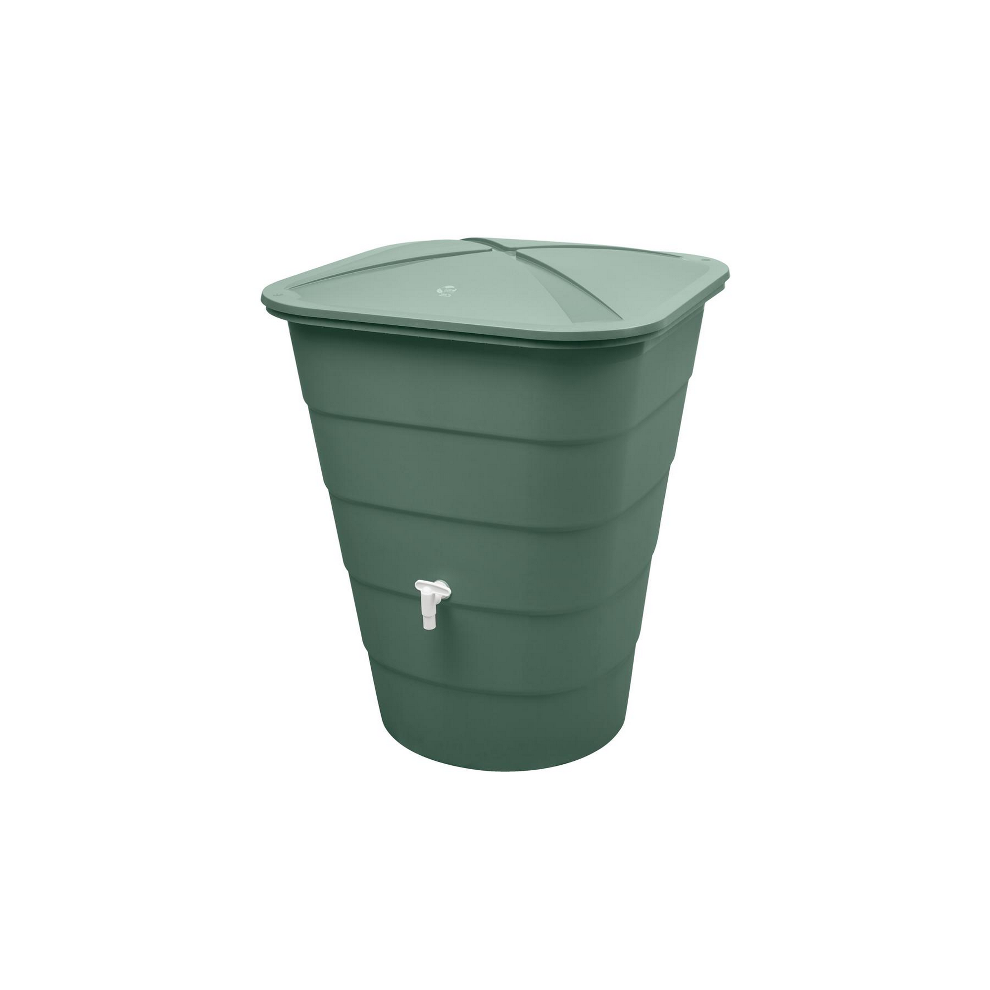 Regentonne 'Ibiza' eckig grün inklusive Deckel und Hahn 300 l