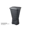 Regentonne 'Ibiza' graphite eckig 300 l inklusive Deckel und Hahn