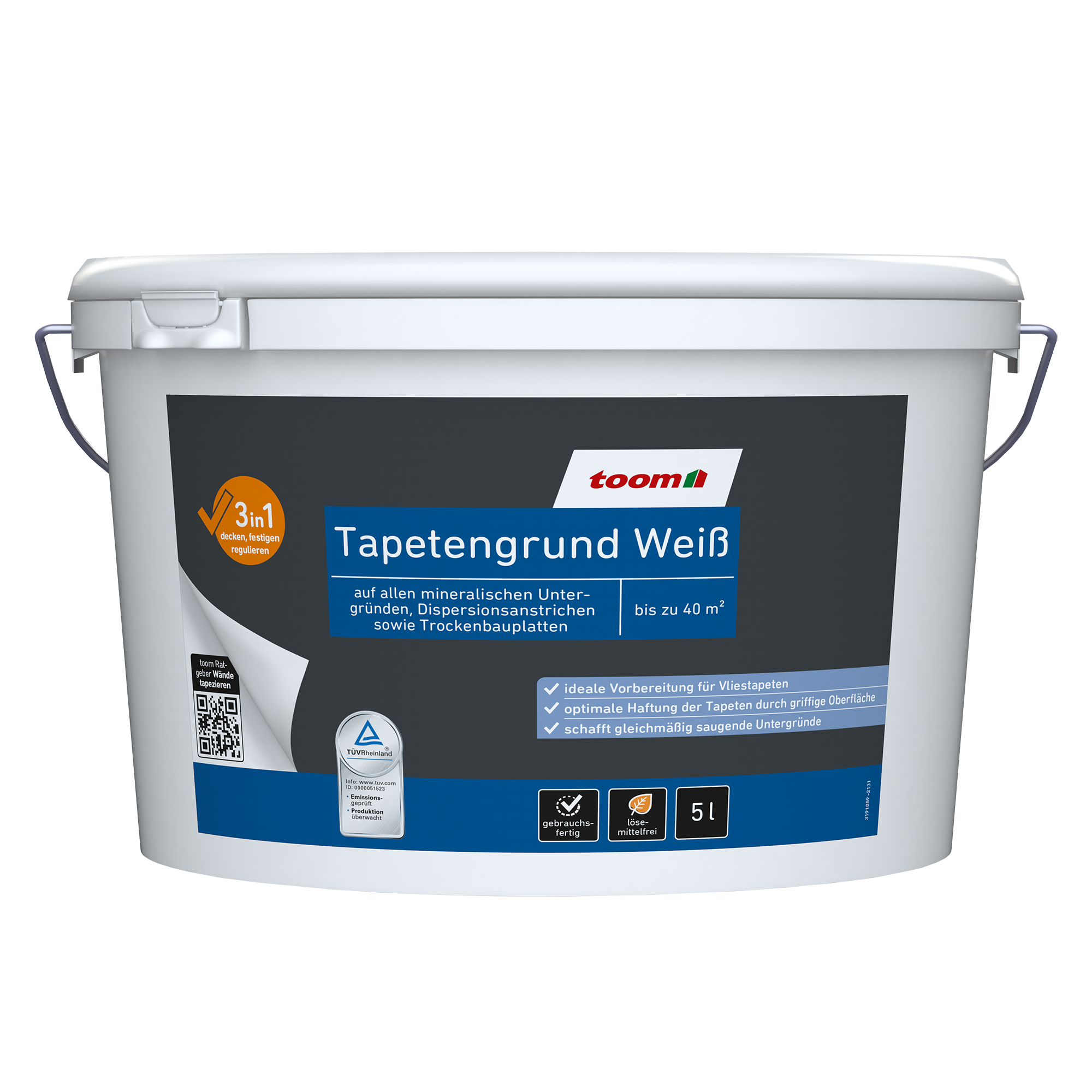 Tapetengrund weiß matt 5 l