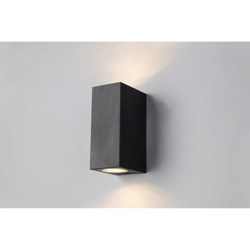 Wandleuchte 'Soria' mattschwarz 10 x 10 cm