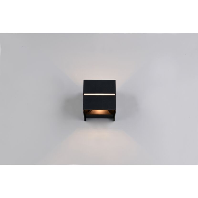Wandleuchte 'Logrono' mattschwarz 7 x 15,5 x 9 cm