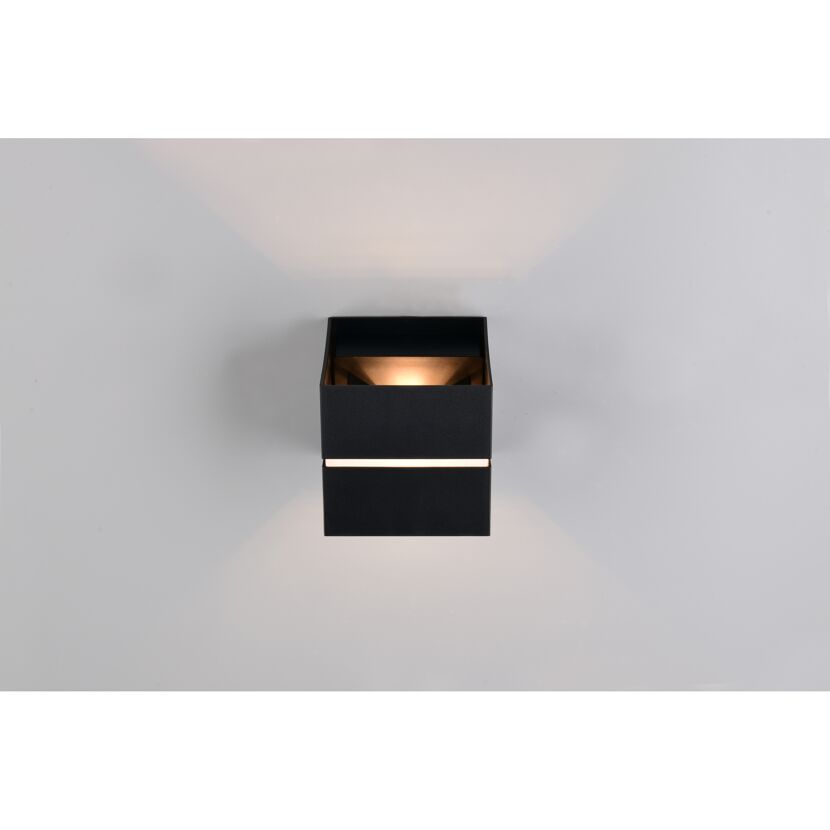 Wandleuchte 'Logrono' mattschwarz 7 x 15,5 x 9 cm