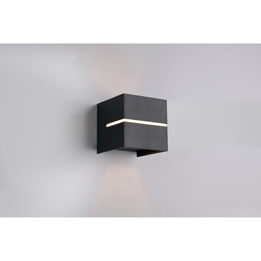 Wandleuchte 'Logrono' mattschwarz 7 x 15,5 x 9 cm