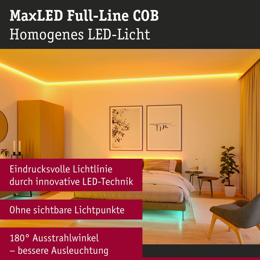 LED-Streifen 'MaxLED 1000' chromfarben 2,5 m 24 W