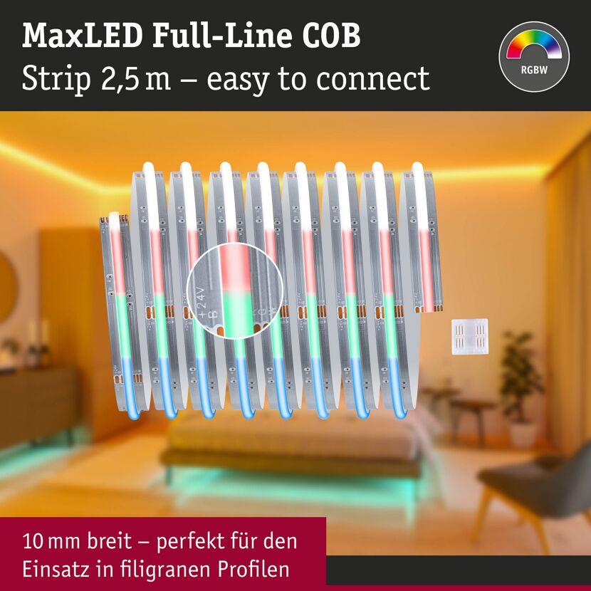 LED-Streifen 'MaxLED 1000' chromfarben 2,5 m 24 W