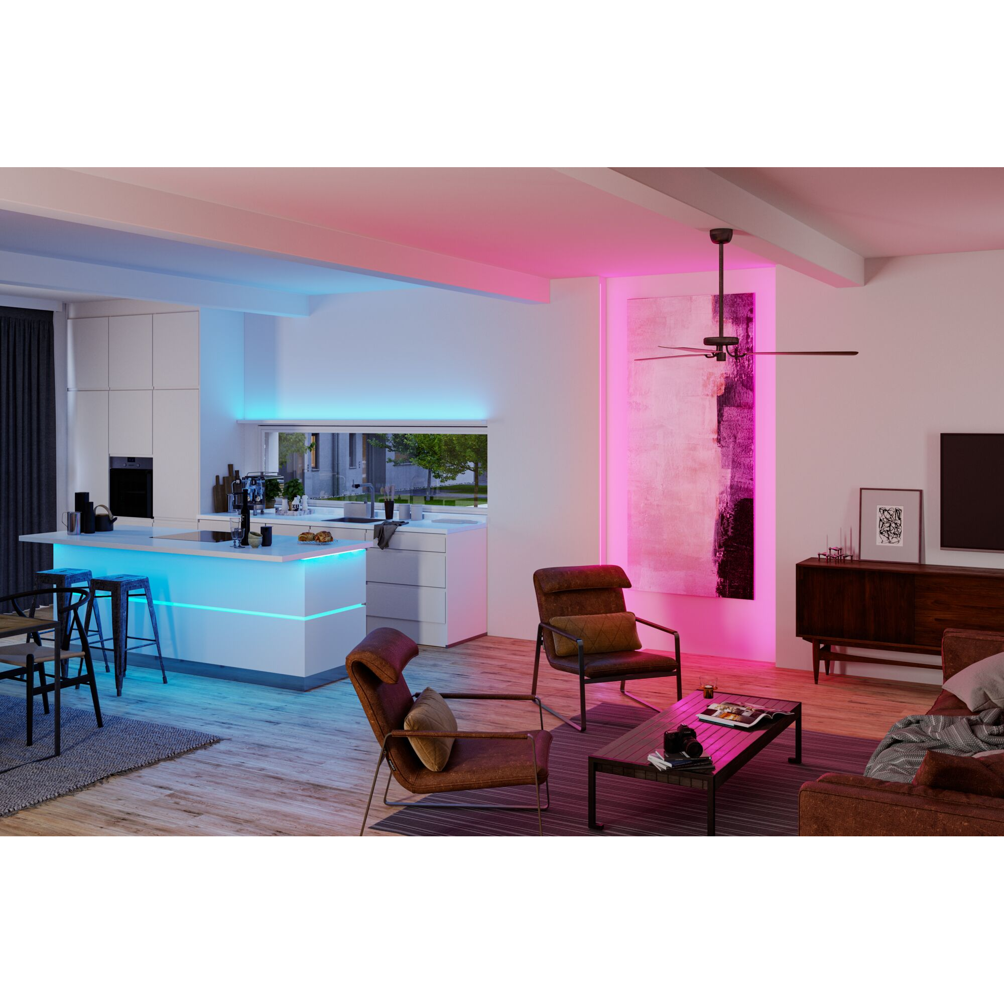 LED-Streifen 'MaxLED 1000' chromfarben 2,5 m 24 W