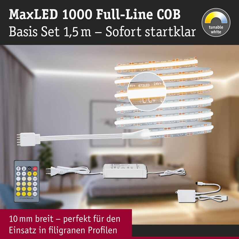 LED-Streifen 'MaxLED 1000' chromfarben 1,5 m 15,5 W