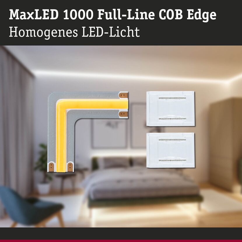 Eckelement 'MaxLED 1000' chromfarben 2700-6500 K 0,65 W 24 V