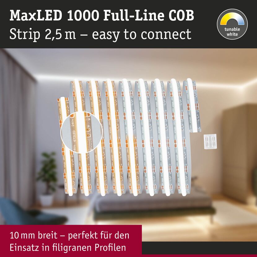 LED-Streifen 'MaxLED 1000' chromfarben 2,5 m 23,5 W