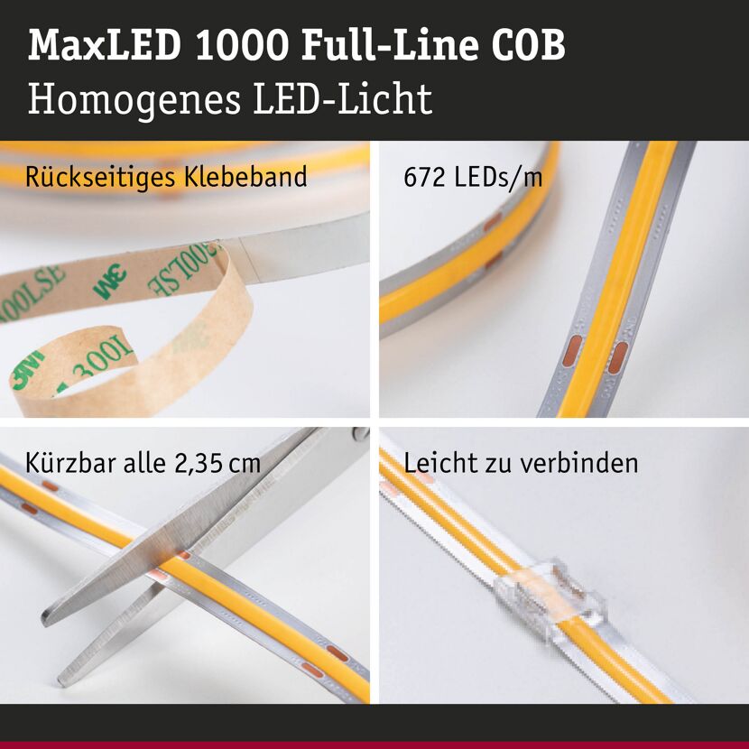 LED-Streifen 'MaxLED 1000' chromfarben 2,5 m 23,5 W