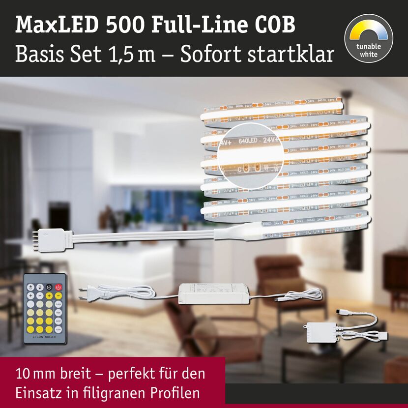 LED-Streifen 'MaxLED 500' chromfarben 1,5 m 10 W