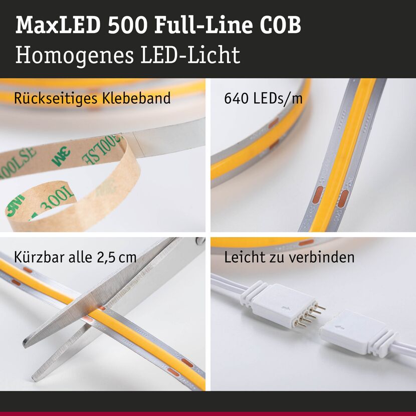 LED-Streifen 'MaxLED 500' chromfarben 3 m 15 W