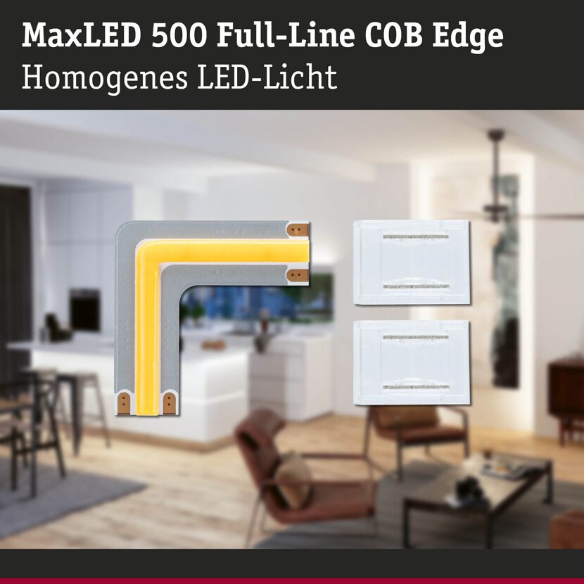Eckelement 'MaxLED 500' chromfarben 90° 2700-6500 K 0,35 W 24 V
