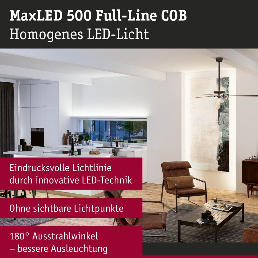 LED-Streifen 'MaxLED 500' chromfarben 2,5 m 13 W